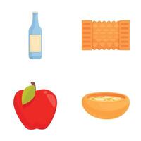 Assorted food and drink icons vector