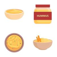 Assorted hummus set illustration vector