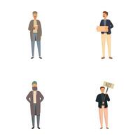 Diverse male characters in different situations vector