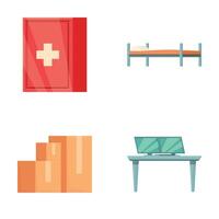 Flat design icons of essential elements vector