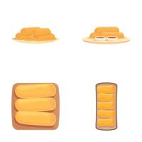 Assortment of pancake roll illustrations vector