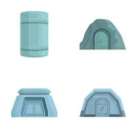 Set of futuristic scifi elements and structures vector