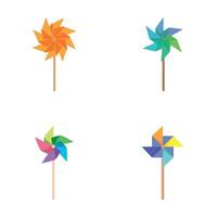 Set of colorful pinwheel vectors