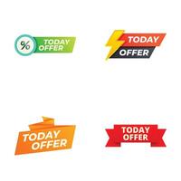 Set of colorful today offer banners vector