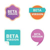 Set of beta version badges design vector