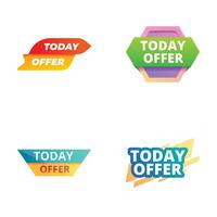 Colorful today offer badge set vector