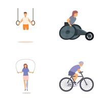 Diverse set of people engaging in different activities vector