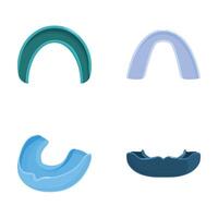 Set of colorful mouthguards isolated on white vector
