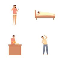 Daily routine activities set vector