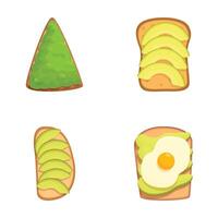 set of avocado toast in various styles, perfect for foodrelated designs vector