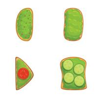 Assorted cartoon toast toppings illustration vector