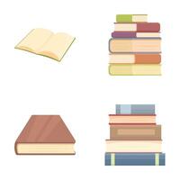 Set of cartoons books in various views vector