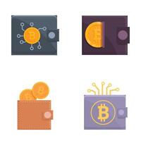 Collection of four digital currency wallets in format including bitcoin vector