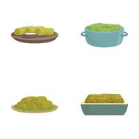 Assorted cabbage dishes set vector