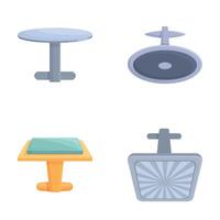 Set of modern cartoon tables and sinks vector