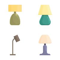 Set of four different style table lamps vector