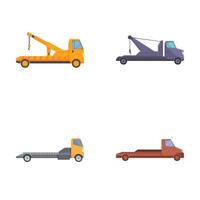 Set of flat design tow trucks and carriers vector