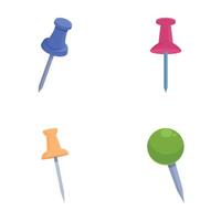 Colorful push pins set isolated on white background vector