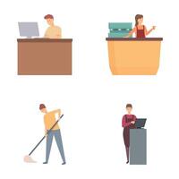 Set of diverse people engaged in different professions vector