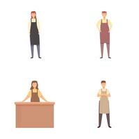 Set of cartoon characters representing various professions vector
