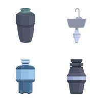 Assortment of modern water filters icons vector