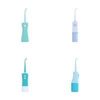 Set of portable water flossers isolated on white vector