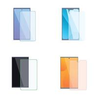 Set of modern smartphone screen protectors vector