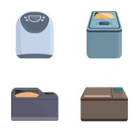 Set of modern bread maker machines vector