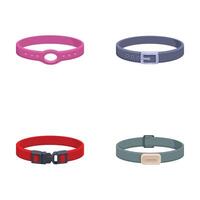 Set of various colorful dog collars isolated vector