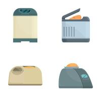Set of modern toasters illustrations vector