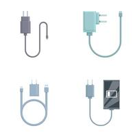 Set of various power cables and connectors vector