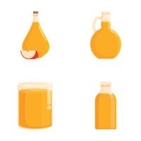 Set of apple cider icons vector