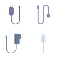 Assorted usb cables and adapters set vector