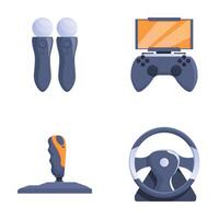 Set of game controllers and accessories vector