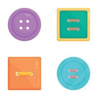 Set of colorful cartoon buttons and drawers icons vector