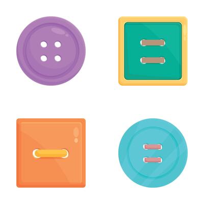 Set of colorful cartoon buttons and drawers icons