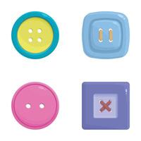 Assorted buttons and fasteners illustration vector