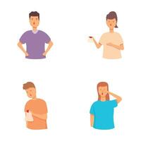 Set of male characters with various expressions vector