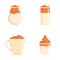 Various dalgona coffee illustrations set vector
