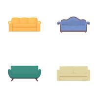 Set of colorful sofa icons vector