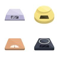 Various types of weighing scales isolated on white vector
