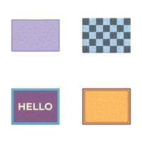 Collection of four flatdesigned mats with different patterns and colors vector