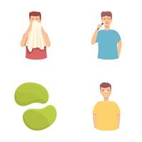 Stages of common cold and recovery vector