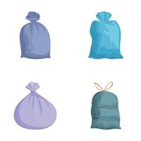 Set of colorful garbage bag icons vector