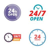 Set of roundtheclock service icons vector