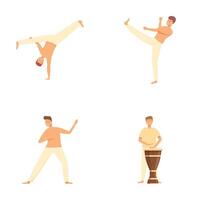 Versatile male dancer performing different styles vector
