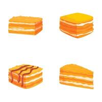 Assorted cartoon layered cakes collection vector