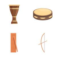 Set of traditional musical instruments icons vector