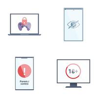 Set of computer and mobile restrictions icons vector