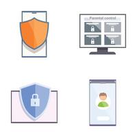 Set of digital security icons vector
